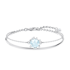 Olive Bangle, Aqua, Rhodium plating
