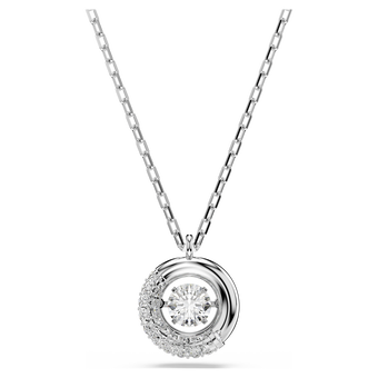 swarovski dextera pendant round cut white rhodium plated