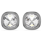 swarovski una angelic clip earrings  cushion cut  white  ruthenium plated