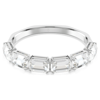 swarovski millenia bangle  octagon cut  white  rhodium plated