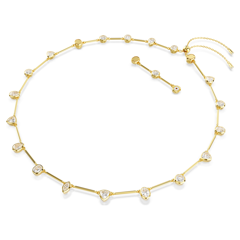 swarovski imber tennis necklace  mixed cuts  white  gold tone plated
