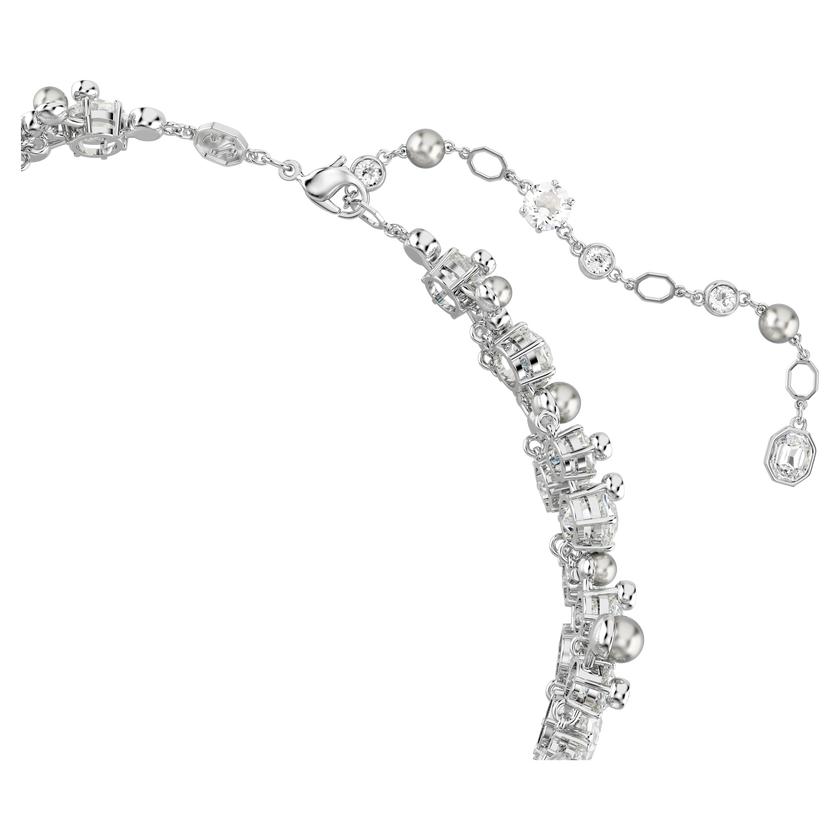 swarovski constella choker  crystal pearl  round cut  white  rhodium plated