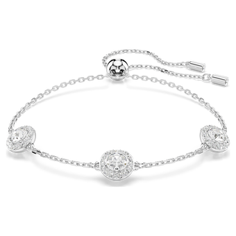 swarovski una angelic bracelet  round cut  double sided motifs  white  rhodium plated