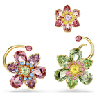 swarovski idyllia ear cuff set 3 asymmetrical design mixed cuts flower multicolored gold tone plated