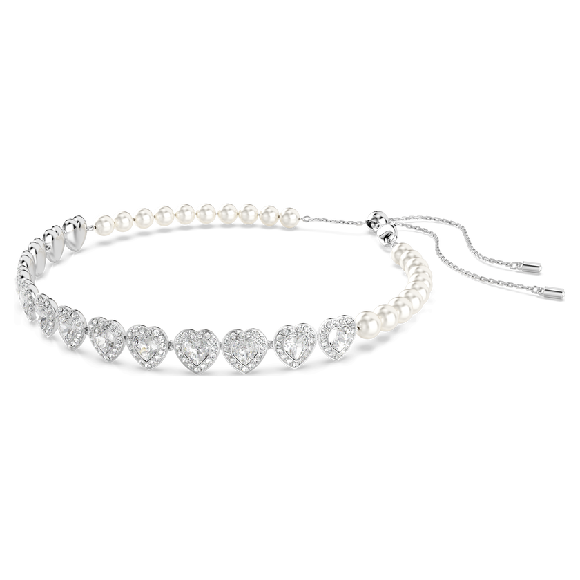 ariana grande x swarovski tennis choker  mixed cuts  heart  white  rhodium plated