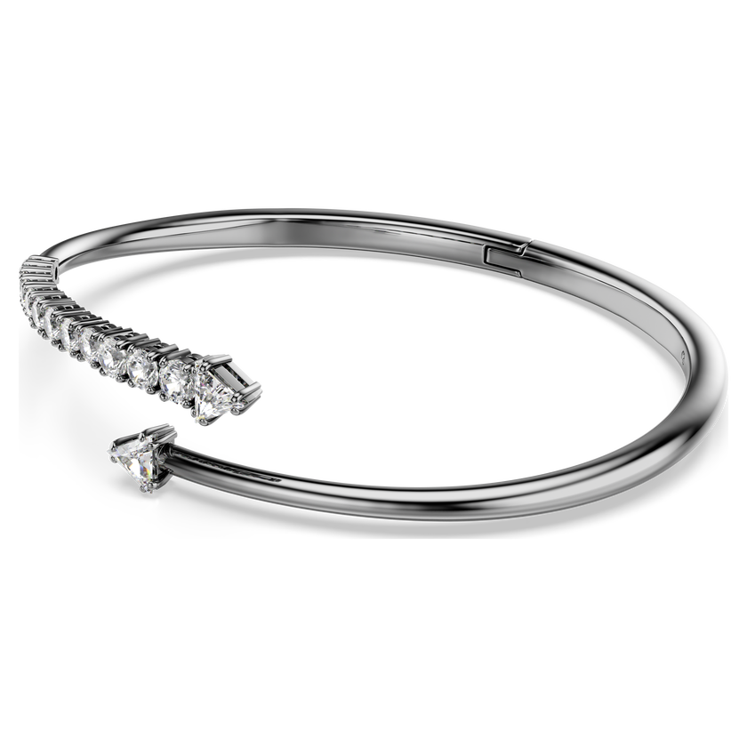 swarovski sublima bangle  white  ruthenium plated