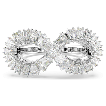 swarovski hyperbola cocktail ring  infinity  white  rhodium plated