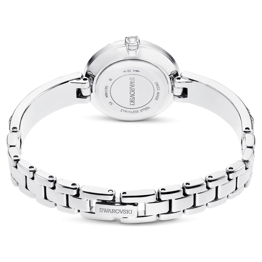 swarovski matrix bangle watch  swiss made  crystal bracelet  white  stainless steel