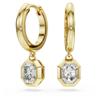 swarovski octagon drop earrings  lab grown diamonds 1 0 ct tw  octagon shape  18k yellow gold