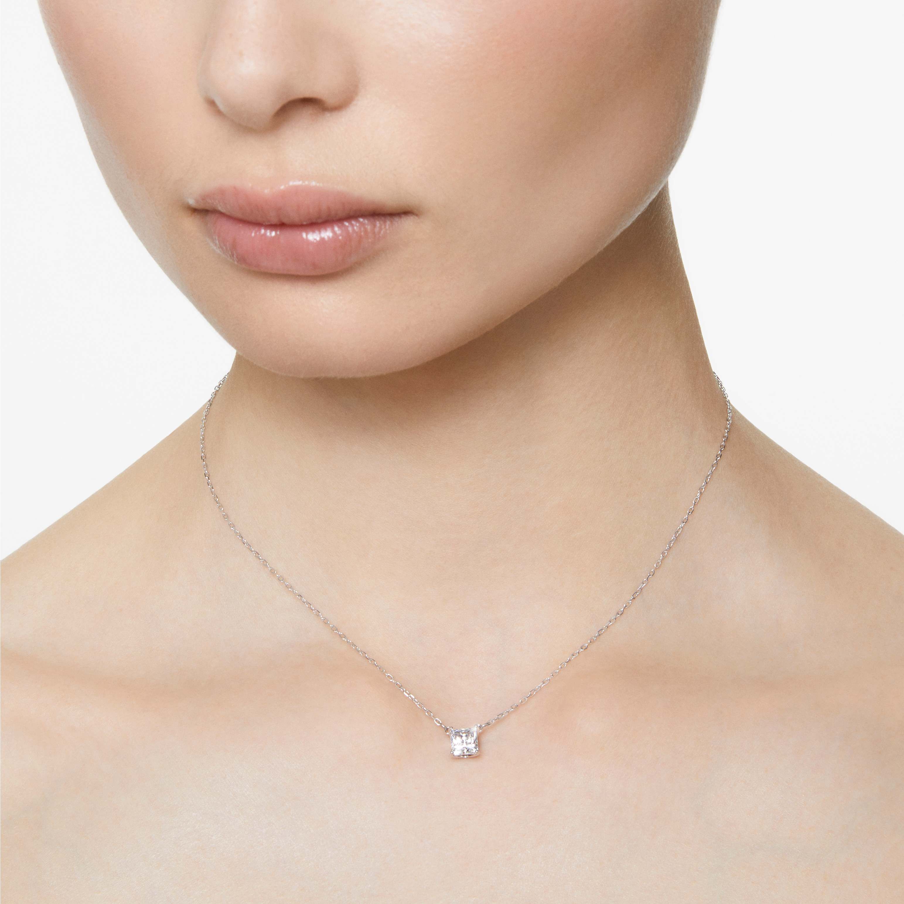 Buy Swarovski Attract Necklace, White, Rhodium plated