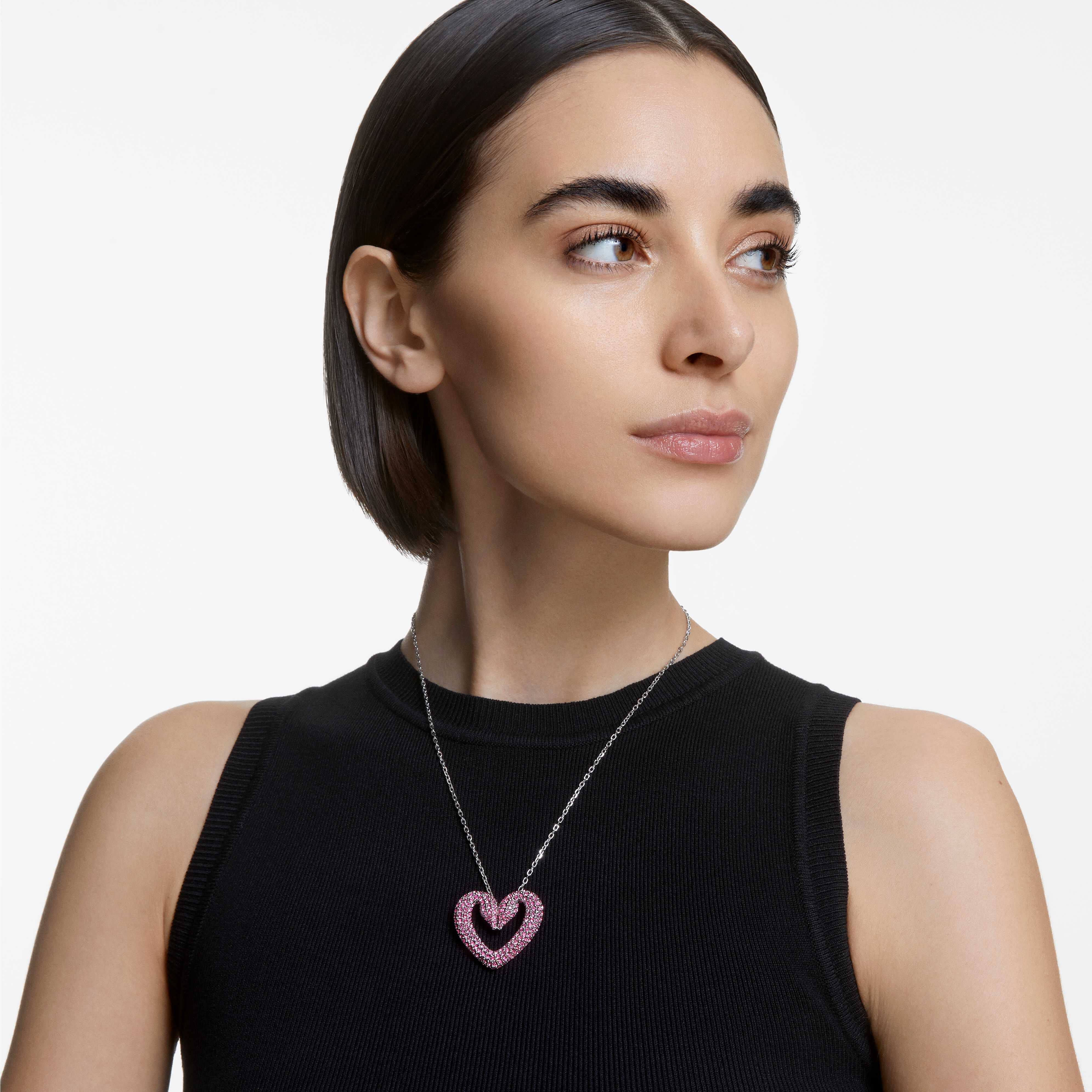 Swarovski pink sales heart pendant