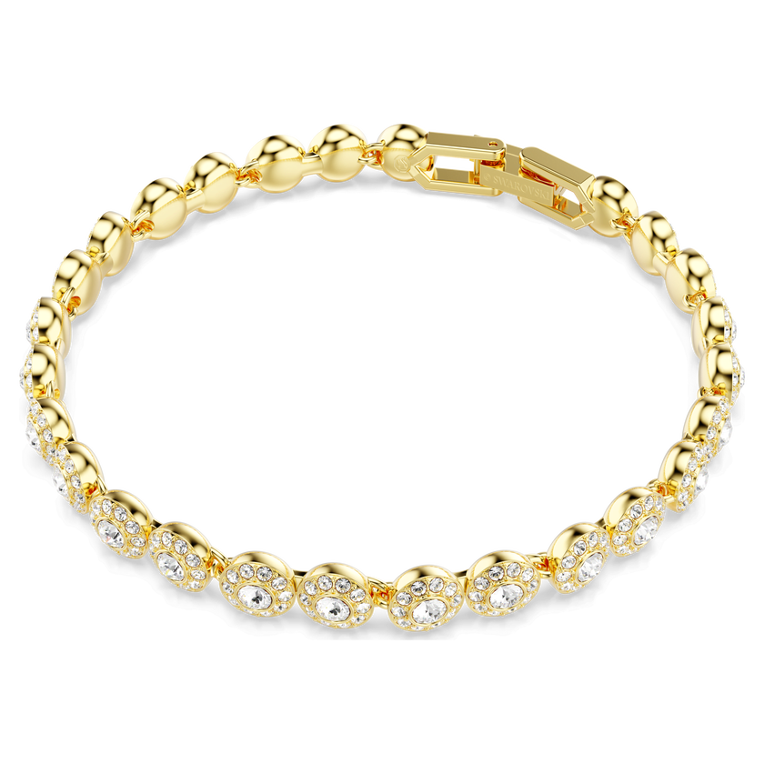swarovski una angelic set  round cut  white  gold tone plated