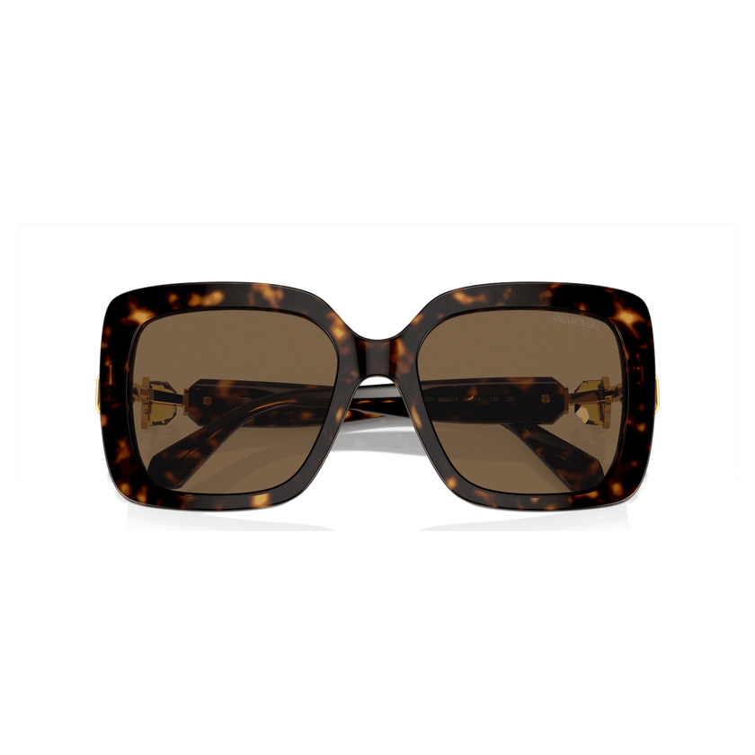 swarovski sunglasses  oversized  square shape  sk6001 el sq  brown