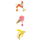 No Regrets Brooch Set, Multi-colored, Gold plating