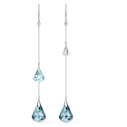 swarovski spirit hoop pierced earrings aqua rhodium plated