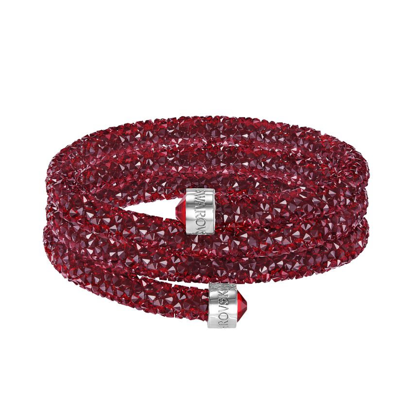 Crystaldust Bangle, Red, Stainless steel