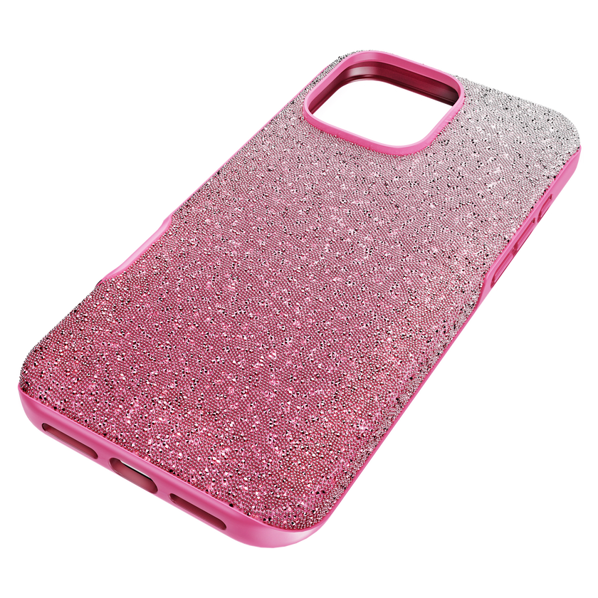 swarovski high smartphone case  color gradient  iphone  16 pro max  pink