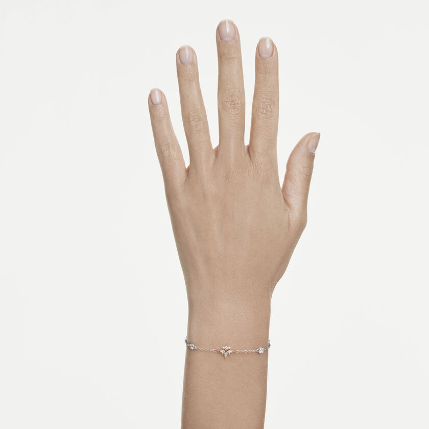 swarovski symbolica bracelet  round cut  moon  white  mixed plating