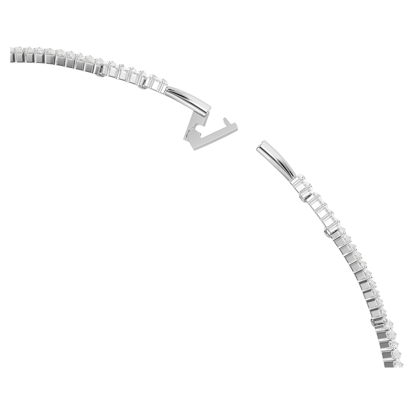 swarovski matrix choker  baguette cut  white  rhodium plated