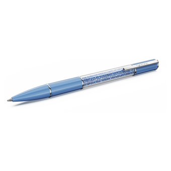 swarovski crystalline ballpoint pen  recreated  crystals  blue  blue lacquered  chrome plated