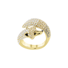Buy Swarovski March Fox Motif Ring Multi Colored Gold Plating