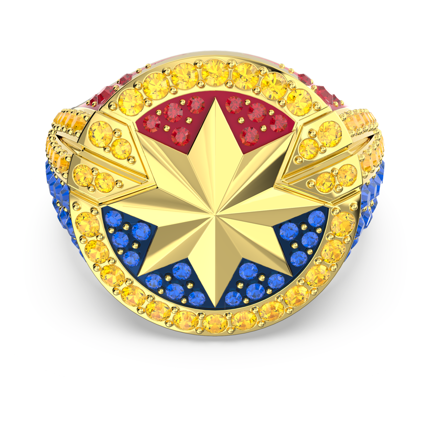 swarovski captain marvel ring  multicolored  gold tone plated