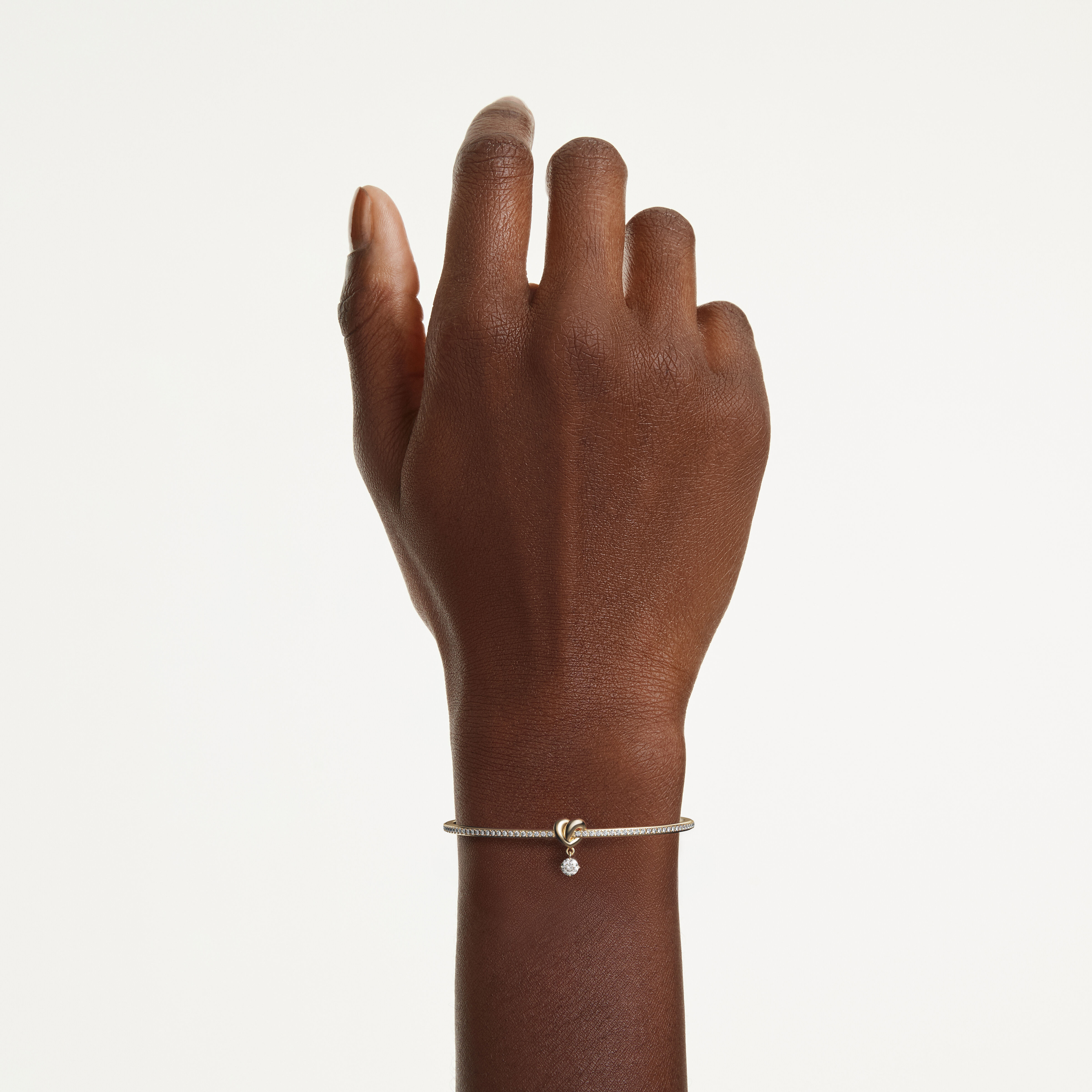 swarovski lifelong bangle  round cut  heart  white  gold tone plated