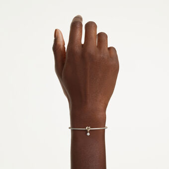 swarovski lifelong bangle  round cut  heart  white  gold tone plated