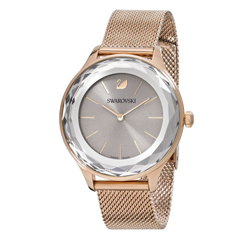 Octea Nova Watch, Milanese bracelet, Gray, Rose gold tone