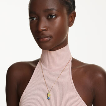 swarovski minions kevin pendant  pav   multicolored  gold tone plated