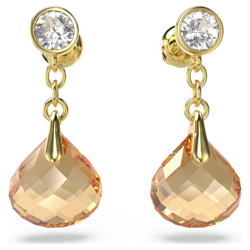 swarovski tessa drop earrings  gold tone  gold tone plated