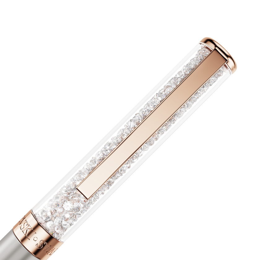 swarovski crystalline ballpoint pen  gray  gray lacquered  rose gold tone plated