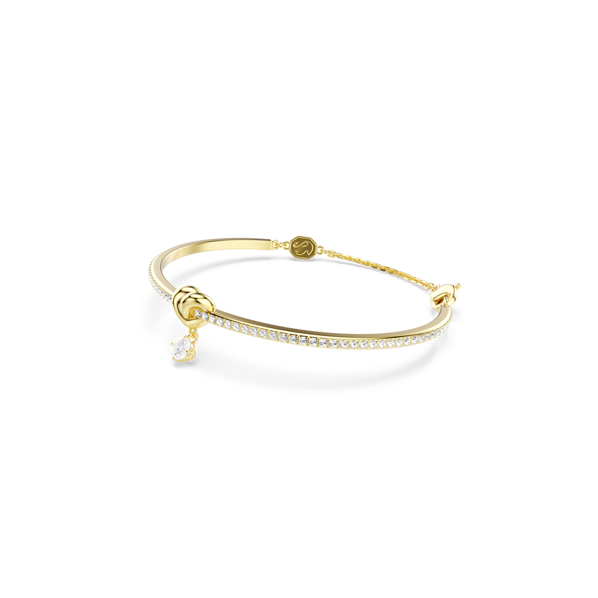 swarovski lifelong bangle  round cut  heart  white  gold tone plated