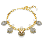 swarovski idyllia necklace crystal pearls shell white gold tone plated