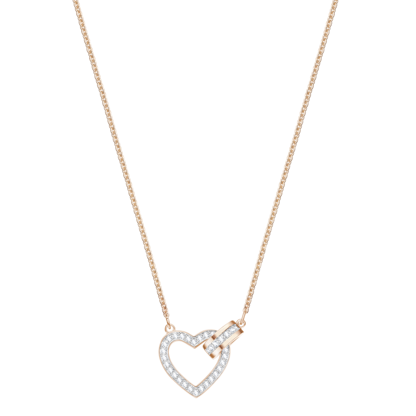 Lovely Necklace, White, Rose Gold Plating