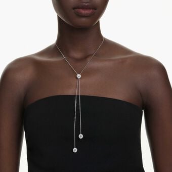 swarovski una angelic y pendant  round cut  white  rhodium plated