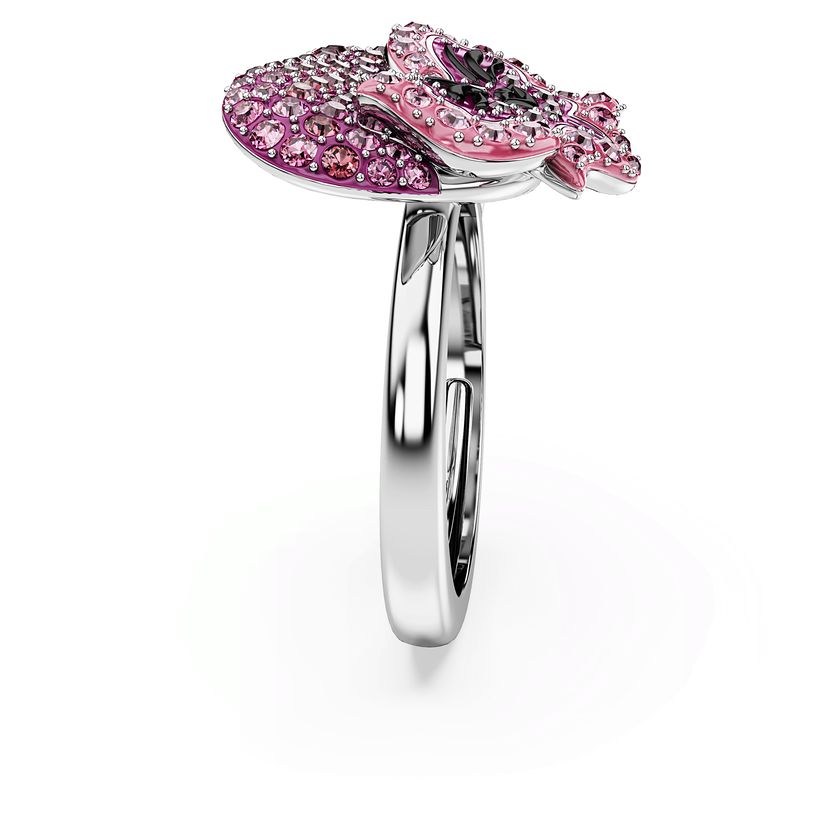 swarovski alice in wonderland cocktail ring  flower  multicolored  rhodium plated