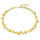 swarovski gema necklace mixed cuts yellow gold tone plated