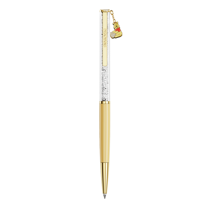 swarovski crystalline ballpoint pen  winnie the pooh  yellow lacquered  gold tone plated