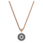 swarovski luckily pendant  pav   eye  blue  rose gold tone plated