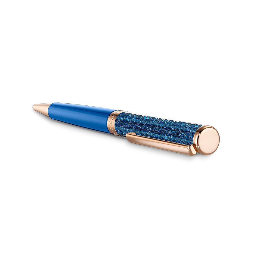 Crystalline Ballpoint Pen, Blue, Rose-gold tone plated