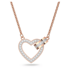 swarovski lovely necklace heart white rose gold tone plated