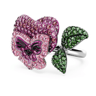 swarovski alice in wonderland cocktail ring flower multicolored rhodium plated