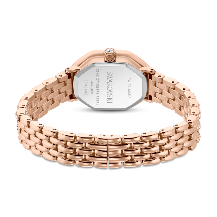 swarovski dextera octagon watch  swiss made  metal bracelet  rose gold tone  rose gold tone finish