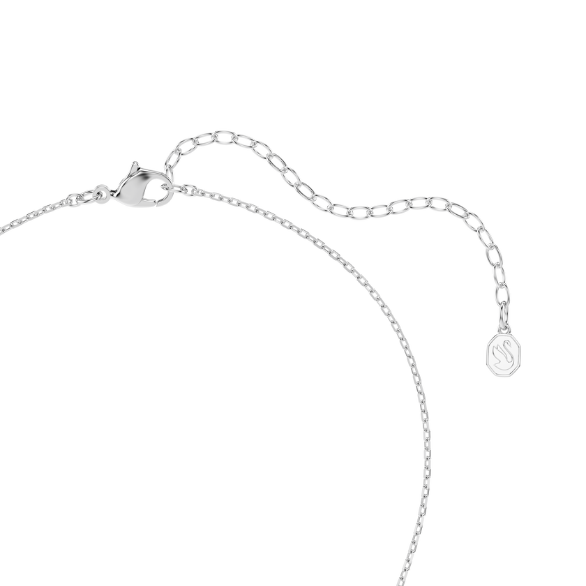 swarovski chroma pendant  mixed cuts  star  white  rhodium plated