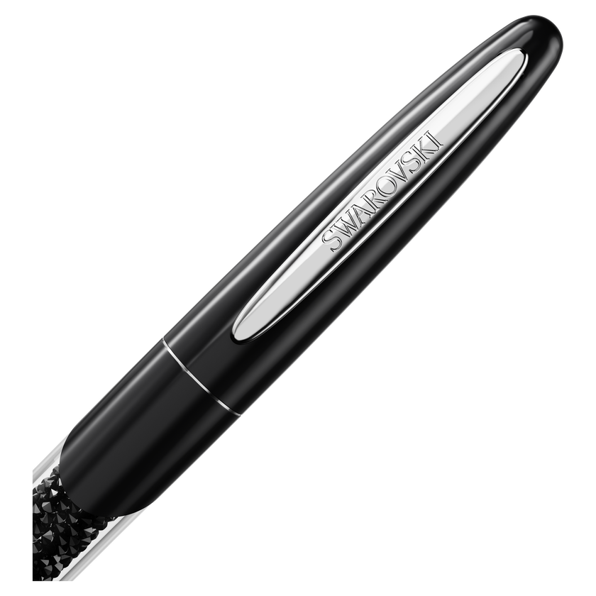 swarovski crystalline nova rollerball pen  black  chrome plated