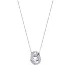 Further Pendant, Small, White, Rhodium Plated