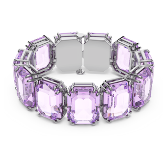 swarovski millenia bracelet  octagon cut  purple  rhodium plated