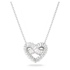 swarovski matrix pendant mixed cuts heart white rhodium plated