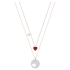 swarovski crystal wishes pendant set 2 heart red mixed metal finish